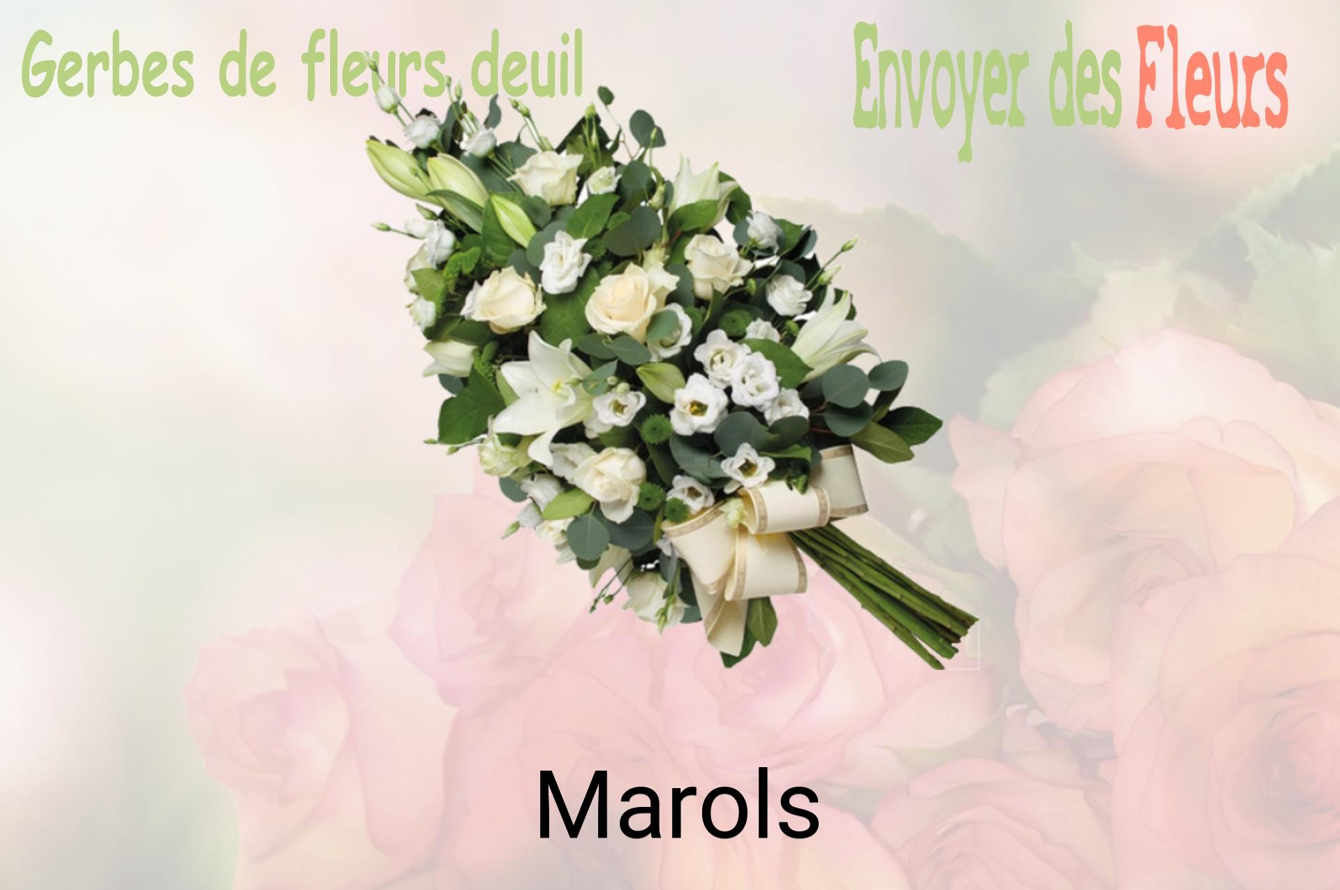 Gerbe de fleurs de deuil livrée à Marols